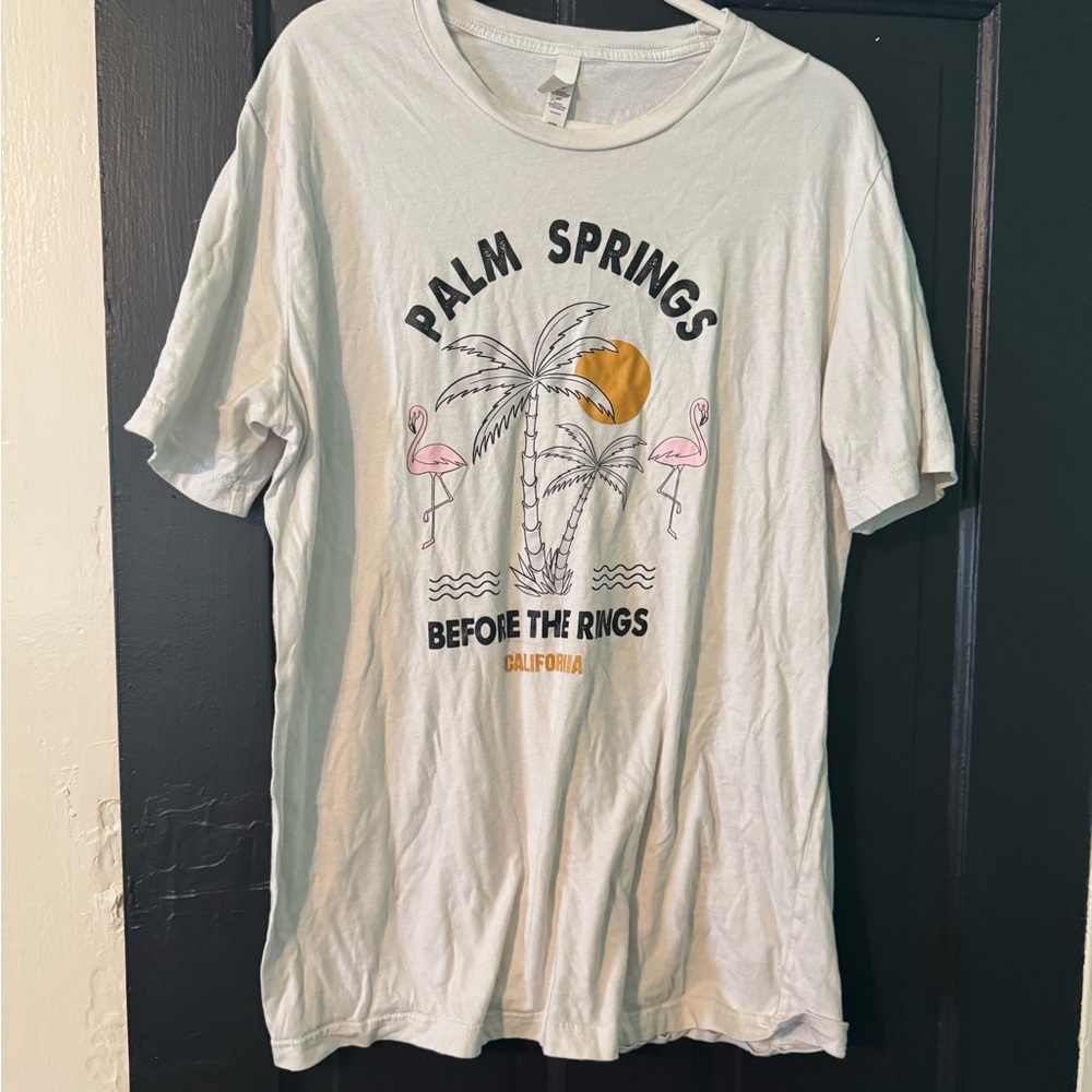 Palm Springs 🦩 Before the Rings 💍 Bachelorette Graphic T-Shirt - White